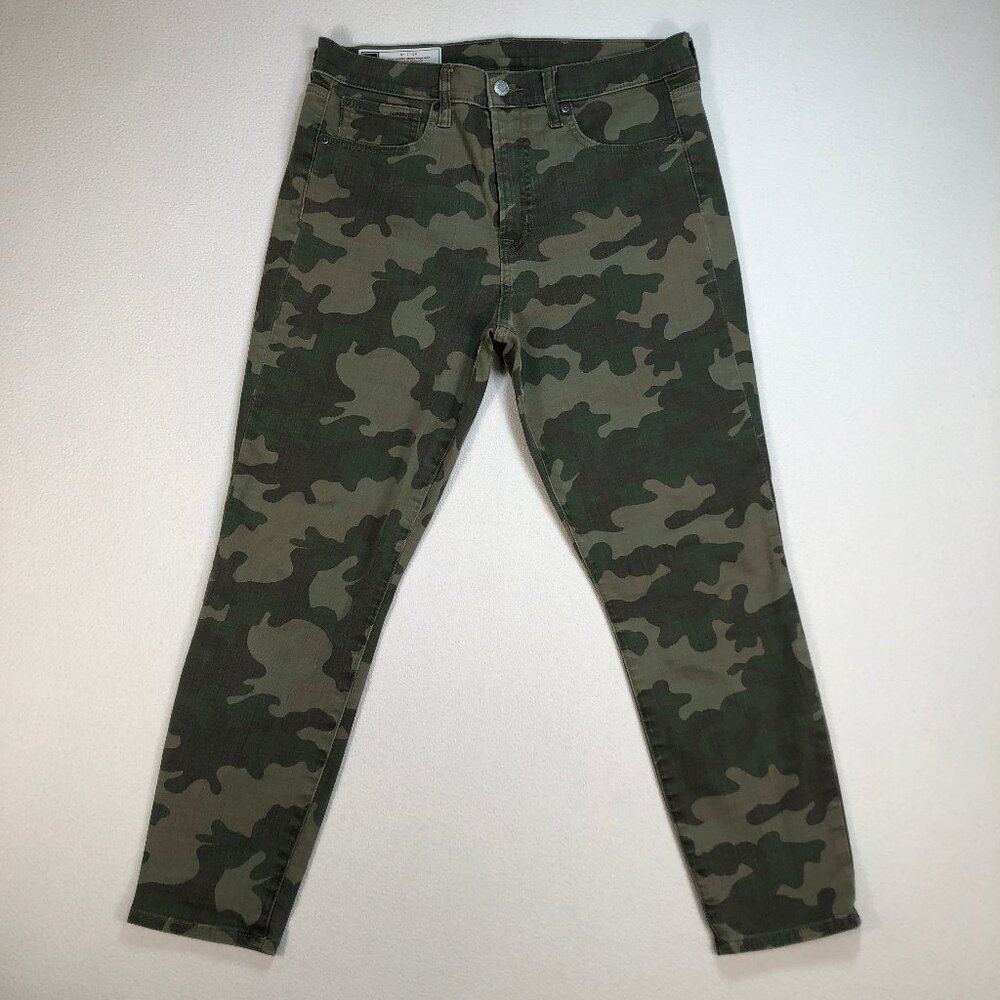 Gap‎ Pants Women's 32x25 Green True Skinny Ankle High Rise Tapered Olive Camo